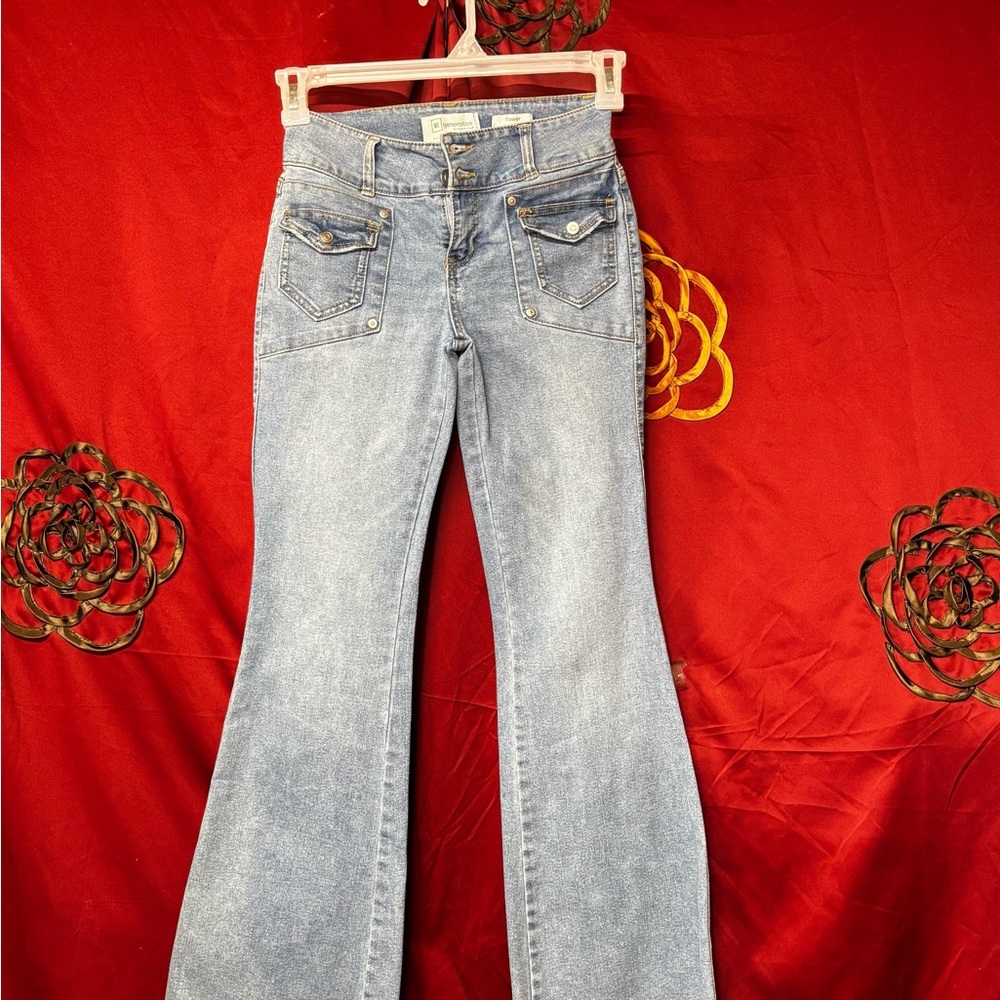 Stylish Light Blue Flare Jeans